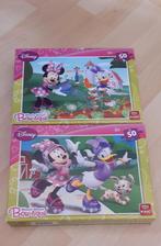 2x Disney Minnie Mouse Puzzel 50 Stukjes, Ophalen of Verzenden, Meer dan 50 stukjes, Zo goed als nieuw, 2 tot 4 jaar