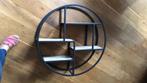 Mooi massief metalen wandrek met mangohout, diameter 76cm, Ophalen, Gebruikt