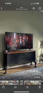 TV Kast / Ladekast Zwart Vintage Stijl, Ophalen, Gebruikt, 100 tot 150 cm, Minder dan 100 cm