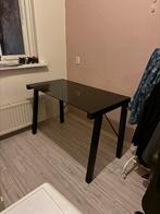 Glazen bureau zwart 120x60cm, Ophalen, Gebruikt, Bureau