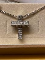 Witgouden kruis 585 0,43 crt diamant, Goud, Goud, Met edelsteen, Ophalen of Verzenden