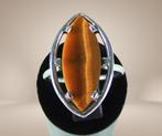 UNIEKE 835 zilver modernistische TIJGEROOG ring M17,5!, Verzenden, Ssiesvintagesieraden@gmail.com, Zo goed als nieuw, X