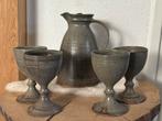 Antiek Aardewerk Kan en Bekers Set, Huis en Inrichting, Keuken | Servies, Ophalen, Glas of Glazen, Gebruikt, Overige stijlen