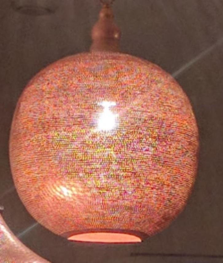 Zenza Filisky XL Hanglamp – Ronde Marokkaanse Stijl – Koper, Huis en Inrichting, Lampen | Hanglampen, Zo goed als nieuw, 50 tot 75 cm