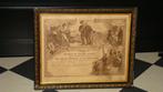 antiek frans schilderij ingelijst schooldiploma, Ophalen of Verzenden