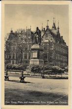 K125 gelopen ansichtkaart den haag plein met standbeeld, Verzamelen, Ophalen of Verzenden, 1940 tot 1960, Gelopen, Zuid-Holland