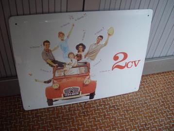 wandbord metaal  2 CV EENDJE  happy family LA LIBERTA beschikbaar voor biedingen
