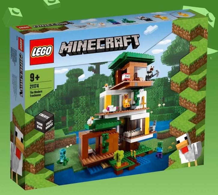 LEGO Minecraft: De Moderne Boomhut (21174) 100% compleet, Kinderen en Baby's, Speelgoed | Duplo en Lego, Nieuw, Lego, Complete set
