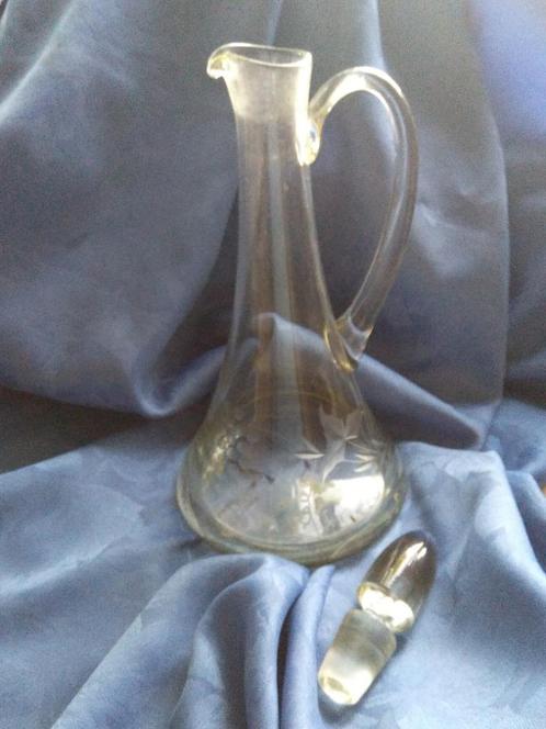 KARAF, geslepen bleikristal, inclusief stop 34 cm hoog, Antiek en Kunst, Antiek | Glas en Kristal, Ophalen of Verzenden