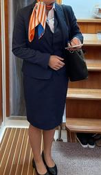 Uniform Stewardess Luchtvaartdienstverlening opleiding, Maat 38/40 (M), Kostuum of Pak, Blauw, Ophalen of Verzenden