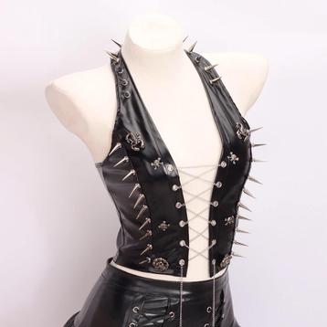 Zwart open korset met spikes dames vrouwen punk corset beschikbaar voor biedingen