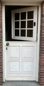 2 delige voordeur + kozijn-dubbele tuindeur hout enkel glas, Doe-het-zelf en Verbouw, Deuren en Horren, Ophalen, Gebruikt, 80 tot 100 cm