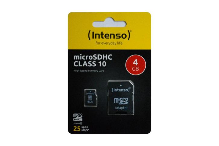 Intenso 4GB microSDHC geheugenkaart, Computers en Software, USB Sticks, Nieuw, 4 GB, Ophalen of Verzenden