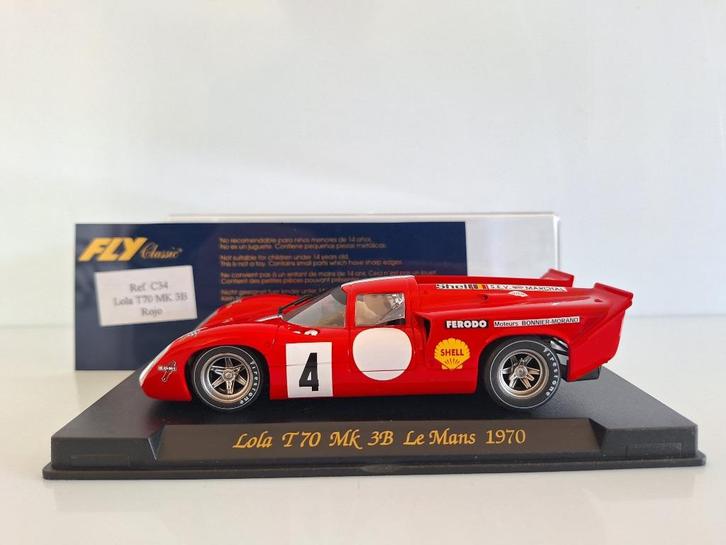 Fly Lola T70 MK3B Le-Mans 1970 C34, Kinderen en Baby's, Speelgoed | Racebanen, Nieuw, Racebaan, Elektrisch, Overige merken, Ophalen of Verzenden