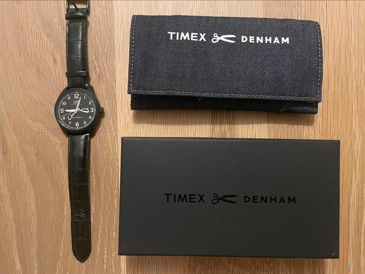 Denham x Timex - The Waterbury Watch, Sieraden, Tassen en Uiterlijk, Horloges | Heren, Zo goed als nieuw, Polshorloge, Overige merken