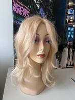 echt haar, blonde topper, Ophalen of Verzenden, Zo goed als nieuw, Pruik of Haarverlenging