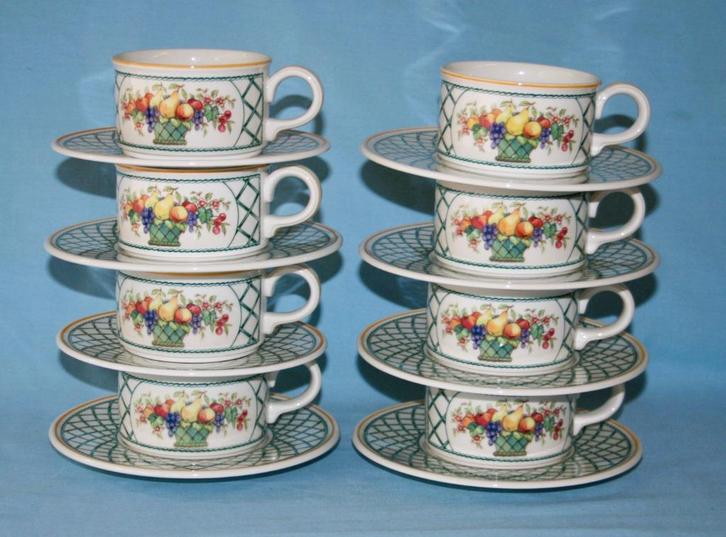 Villeroy & Boch " Basket " Thee Kop & Schotel, Huis en Inrichting, Keuken | Servies, Zo goed als nieuw, Kop(pen) en/of Schotel(s)