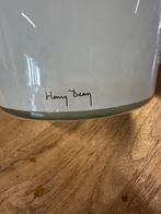 Henry Dean Vaas - Wit Wervelend Design Gesigneerd Glasobject, Antiek en Kunst, Ophalen of Verzenden
