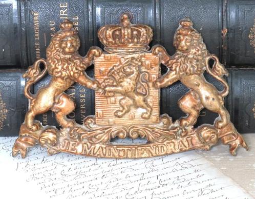 Oud wapenschild “Je maintiendrai”, Antiek en Kunst, Curiosa en Brocante, Ophalen of Verzenden
