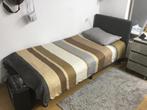 Boxspring 90x200 Antraciet, Huis en Inrichting, Slaapkamer | Bedden, Ophalen, 90 cm, Eenpersoons, Zo goed als nieuw