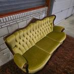 Barok Bank Mosgroen Fluweel - Prachtstaat!, Huis en Inrichting, Barok, Driepersoons, 75 tot 100 cm, Ophalen of Verzenden