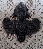 Klein Frans brocante metalen engel ornamentje, Antiek en Kunst, Curiosa en Brocante, Ophalen of Verzenden