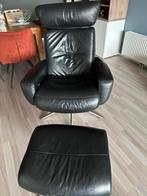 Leren Relaxfauteuil met Voetenbank, Huis en Inrichting, Fauteuils, Minder dan 75 cm, Leer, Ophalen of Verzenden, Zo goed als nieuw