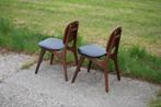 Vintage stoelen zwart Skai Louis van Teeffelen, Huis en Inrichting, Stoelen, Ophalen, Gebruikt, Twee, Zwart