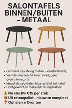 Metalen salontafels binnen/buiten – diverse kleuren, Ophalen, Zo goed als nieuw, Rond, Metaal