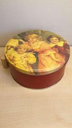 Blik, koektrommel, hoogte 9 cm, diameter 20 cm, Ophalen of Verzenden, Gebruikt, Koek(jes)