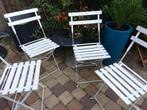 4 leuke bistro stoelen, Ophalen, Zo goed als nieuw, Metaal
