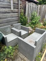 Tuinset met tafel en kussens, Tuin en Terras, Ophalen, 4 zitplaatsen, Kunststof, Gebruikt