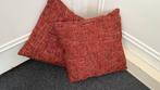 2x rood/paars/zwarte kussen 40x40cm, Ophalen of Verzenden, Zo goed als nieuw, Rood, Vierkant