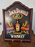 Jack Daniels houten reklame bord met reliëf 36 x 48 cm, Verzamelen, Ophalen of Verzenden, Zo goed als nieuw, Reclamebord