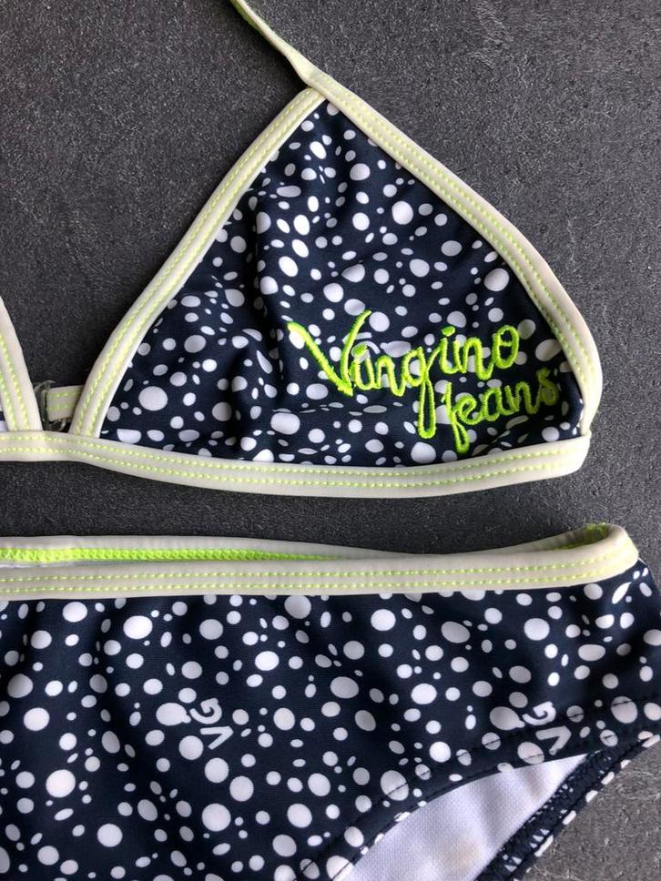 Super leuke zwart/witte bikini van Vingino, maat 12/152, Kinderen en Baby's, Kinderkleding | Kinder-zwemkleding, Zo goed als nieuw