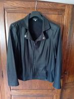 Zwart leder look jasje - Maat 46, Zwart, Maat 46/48 (XL) of groter, Ophalen of Verzenden, Leona