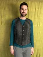 Vintage gilet / waistcoat / bruin / medium / M / print /, Kleding | Heren, Bruin, Maat 48/50 (M), Vintage, Ophalen of Verzenden