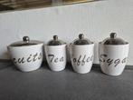 Voorraadpotten Set - Biscuit, Thee, Koffie, Suiker, Ophalen, Zo goed als nieuw