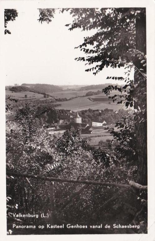 14717 Valkenburg Panorama kasteel Genhoes Schaesberg 1955, Verzamelen, Ansichtkaarten | Nederland, Gelopen, Limburg, 1940 tot 1960