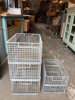 5x stoere zinken draadmanden met handvat, stapelbaar, Ophalen