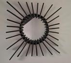 Stijlvolle bamboe spiegel, Minder dan 50 cm, Rond, Ophalen of Verzenden, Zo goed als nieuw