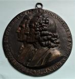 Medallion, j.j.rousseau en voltaire - brons (gepatineerd), Brons, Buitenland, Verzenden