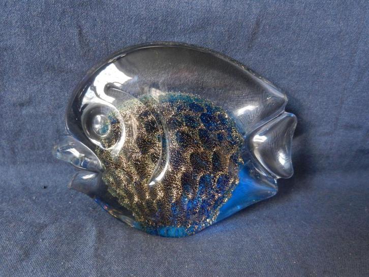 Fraaie kristallen vis met goud Josef Marcolin Sardinië Italy, Antiek en Kunst, Antiek | Glas en Kristal, Ophalen of Verzenden