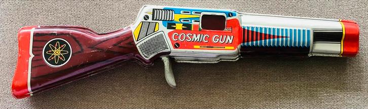 Blikken tin toy ,speelgoed Space Cosmic Gun,35 cm,ca 1960’s, Antiek en Kunst, Antiek | Speelgoed, Ophalen