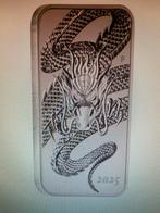 Voorverkoop! Dragon rectangle 2025 in capsule 1 ounce zilver, Postzegels en Munten, Edelmetalen en Baren, Ophalen of Verzenden