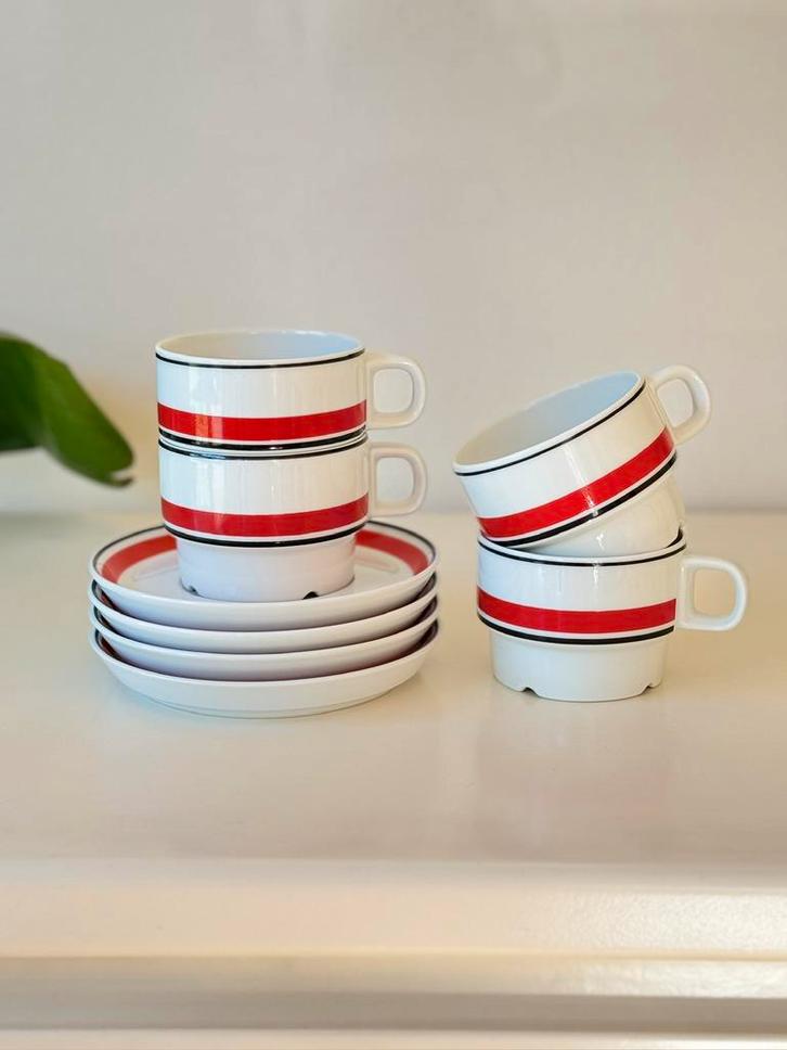 Vintage IKEA Spal Accenten kop & schotel set jaren ’70, Verzamelen, Retro, Huis en Inrichting, Ophalen of Verzenden