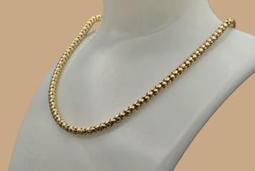 Gouden vintage popcorn schakel collier. 2025/643. beschikbaar voor biedingen
