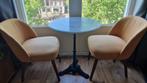 Tafel Kaffeehaus Rond Wit, marmeren blad, 60x60x71, Huis en Inrichting, Tafels | Salontafels, Ophalen, Gebruikt, 50 tot 100 cm