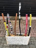 Tuin- of binnen decoratie , aardewerk plantenbak met stokken, Ophalen, Gebruikt, Overige materialen, Overige typen