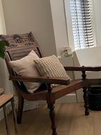 Indische Stoel met Beensteun, Huis en Inrichting, Stoelen, Ophalen, Gebruikt, Bruin, Eén